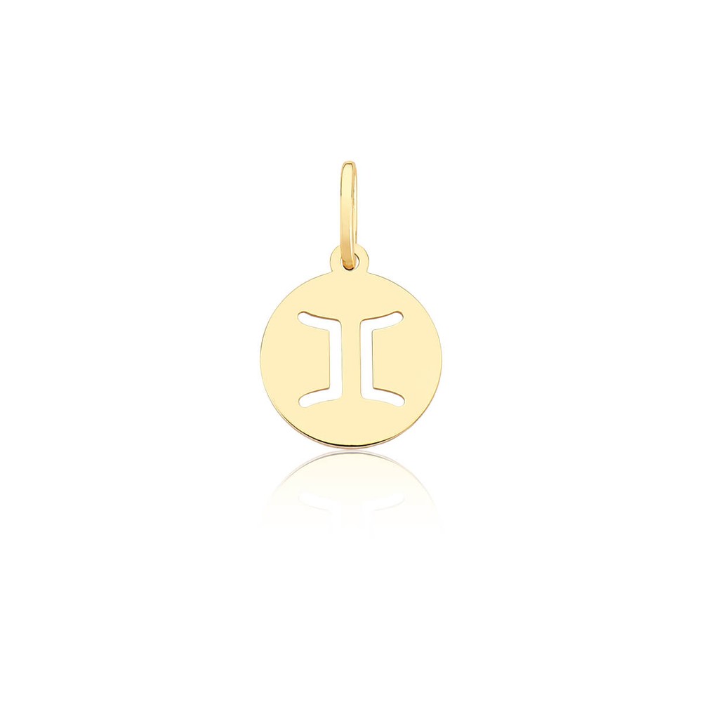 Imagem do produto Pingente de Ouro 10k medalha signo gêmeos New Gold