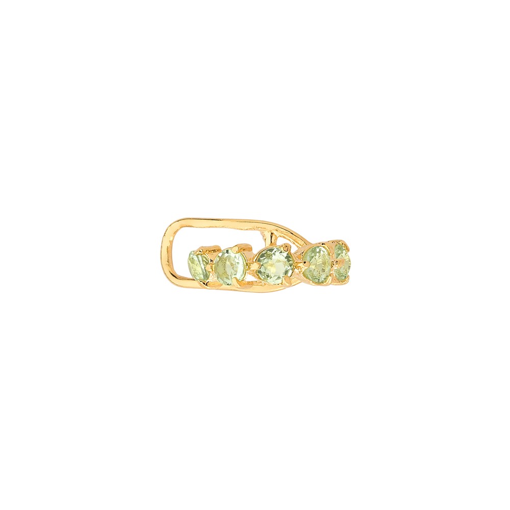 Imagem do produto Piercing de Orelha Desejo com Cristais Lapidados Verdes Folheado a Ouro 18k