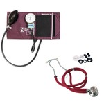 Aparelho Medidor de Pressão Esfigmomanômetro com Braçadeira em Velcro + Estetoscópio Rappaport Premium