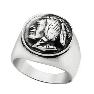 Anel - Indian Head 100% Prata | Ring – Indian Head Silver