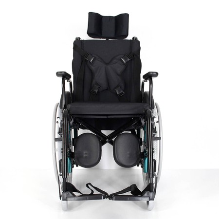 Cadeira de Rodas Reclinável Alumínio Ortomobil MA3R Dobrável X com Apoio de Cabeça