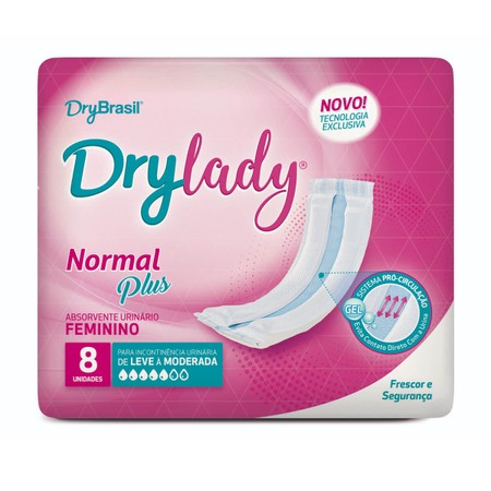 Absorvente Feminino para Incontinência Urinária DryLady com Gel - 32 unidades