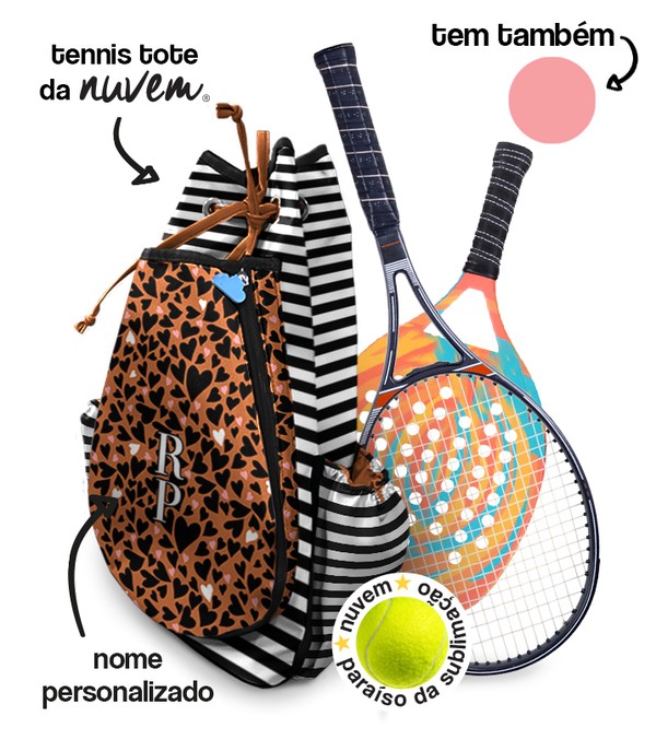 Foto do produto tennis tote raqueteira coleção fashion - corações