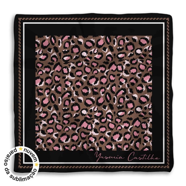 Foto do produto lenço coleção fashion - leopardo rosè listras
