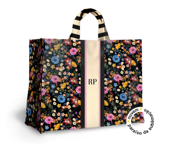 Foto do produto mini bag floral - preto