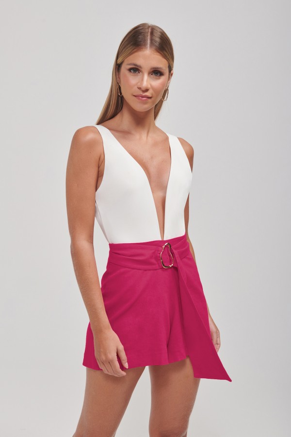 Foto do produto Short Linho Zuma Pink | Zuma Linen Shorts Hot Pink