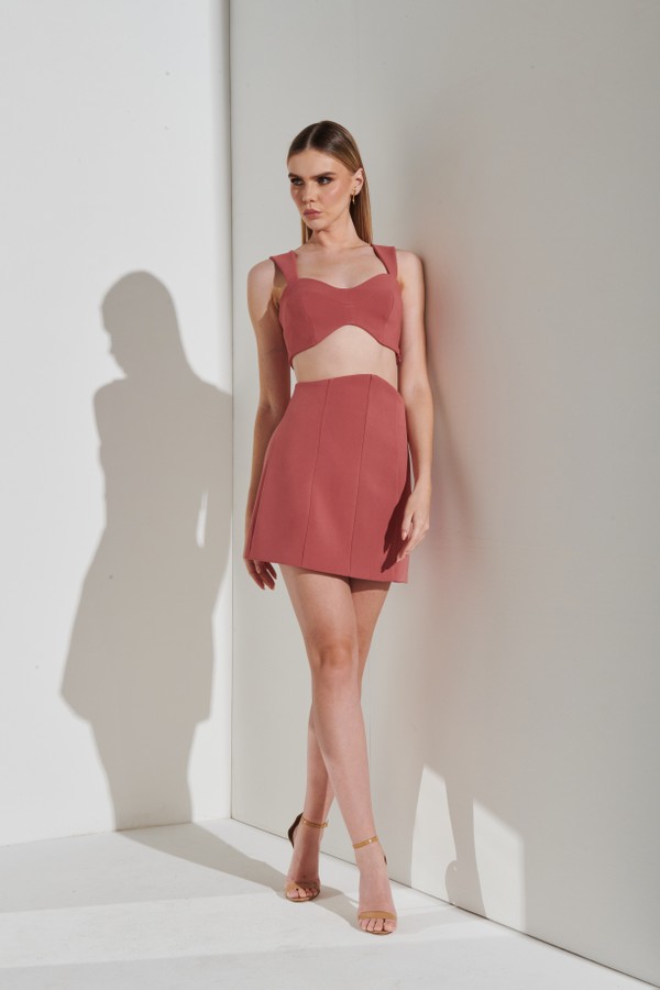 Foto do produto Saia Rouge Rosa Terra | Rouge Skirt Vintage Rosé