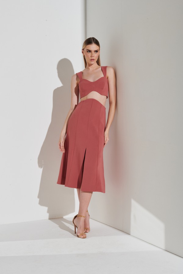 Foto do produto Saia Laurent Rosa Terra | Laurent Skirt Vintage Rosé
