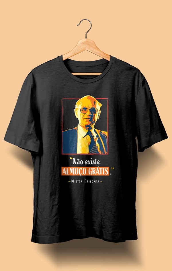 Foto do produto Camiseta Milton Friedman Preta (Masculina)