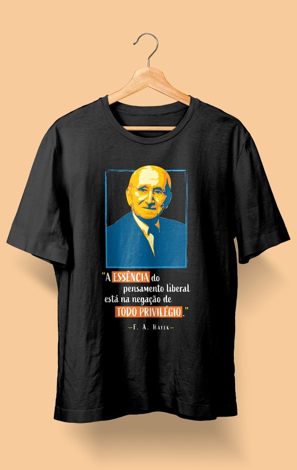 Foto do produto Camiseta Friedrich Hayek Preta (Masculina)