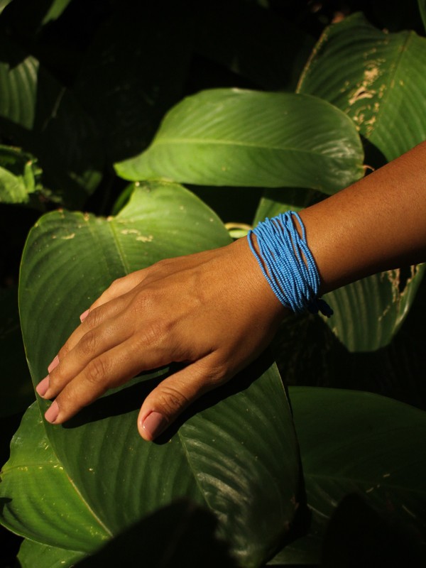 Foto do produto Pulseira Voltas do Xingu - Azul Claro | Kamayurá