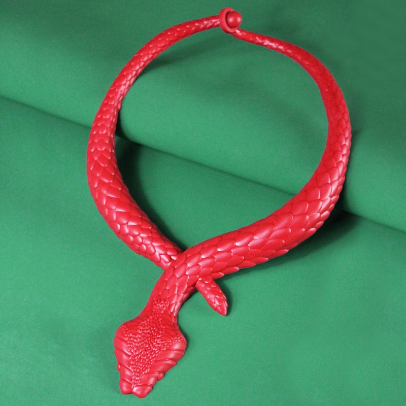 Colar Serpente Vermelho Hibisco