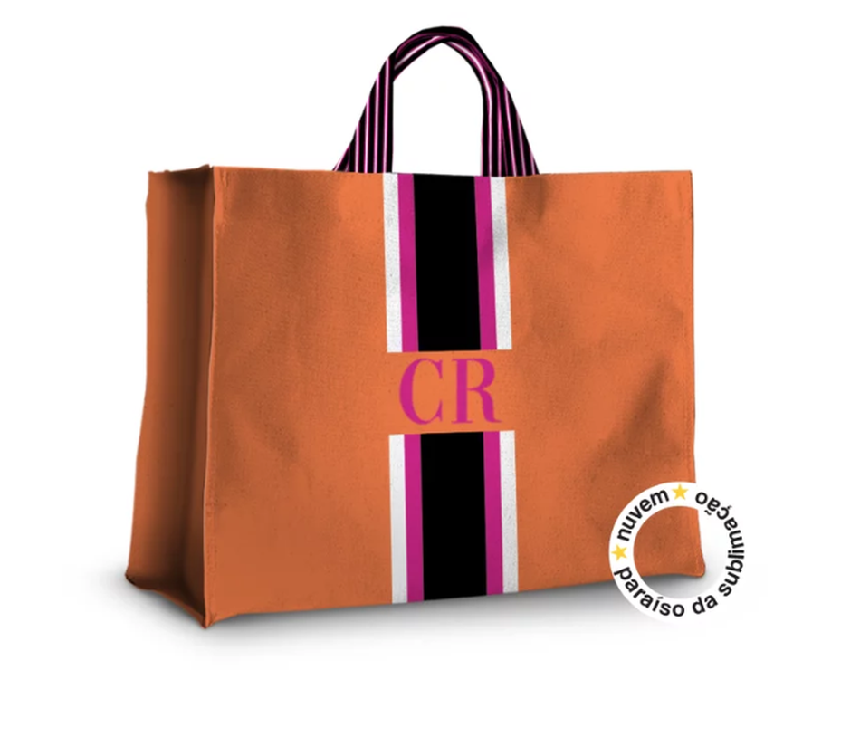 mini bag - listrado orange & pink