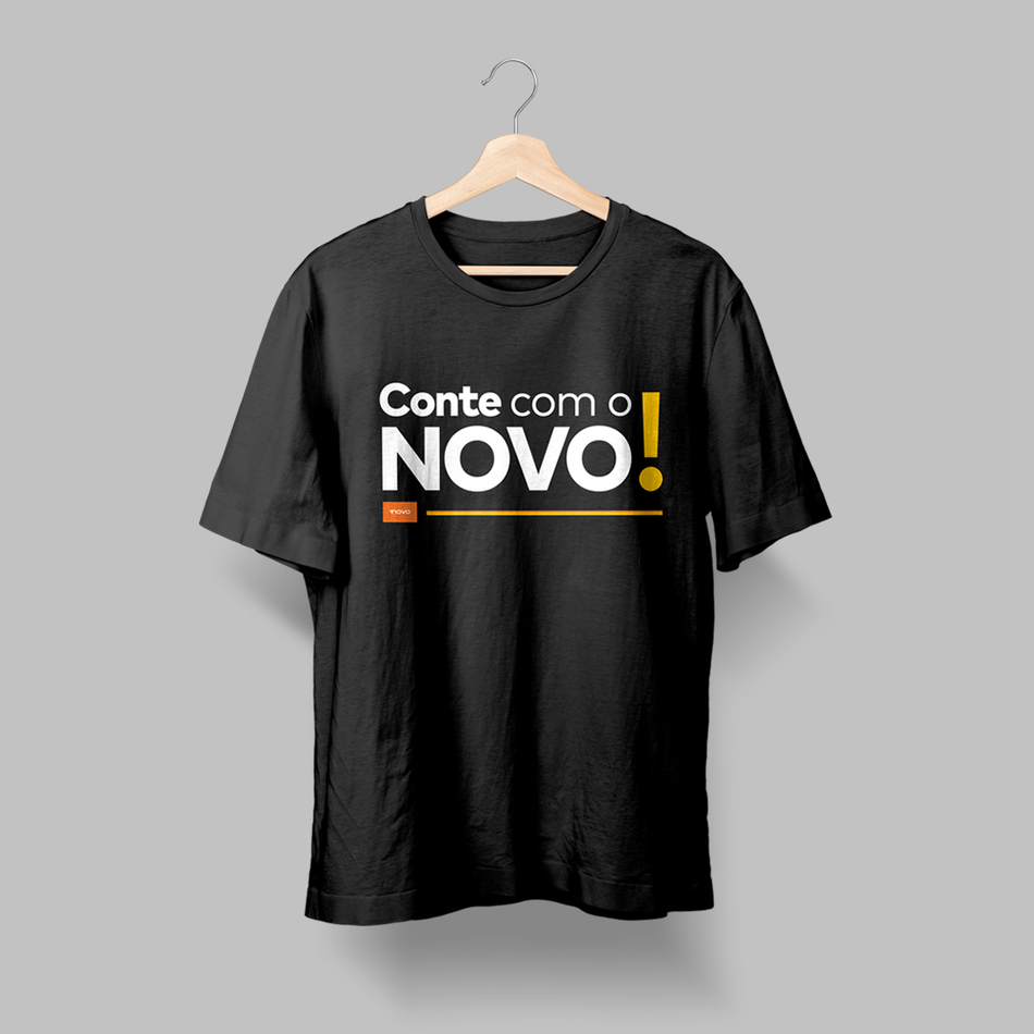 Camiseta Conte com o NOVO Preta (Unissex)