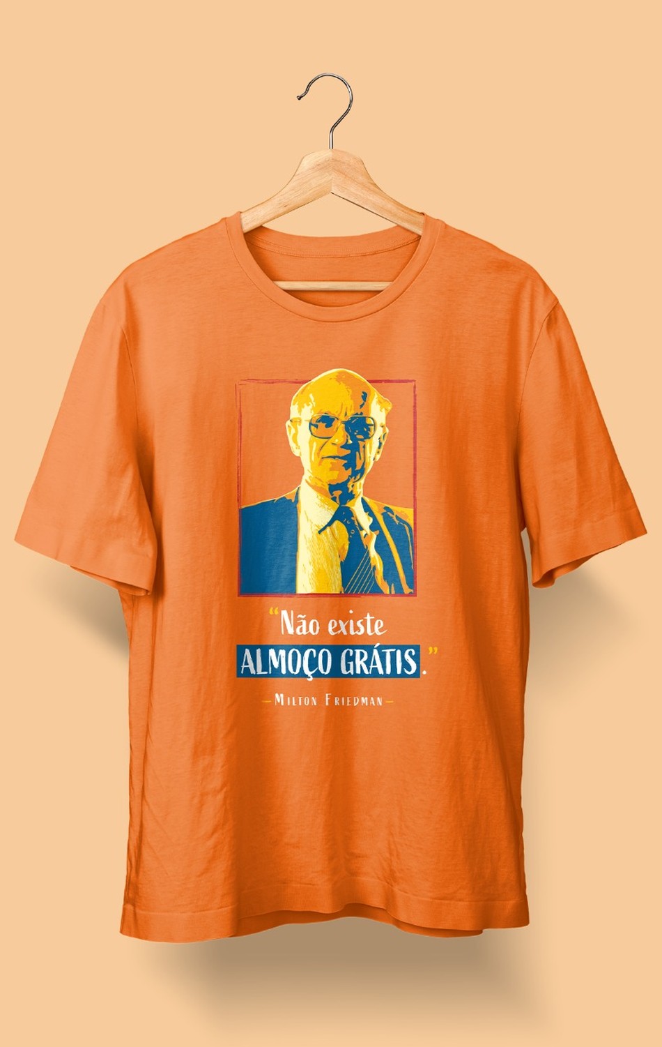 Camiseta Milton Friedman Laranja (Masculina)