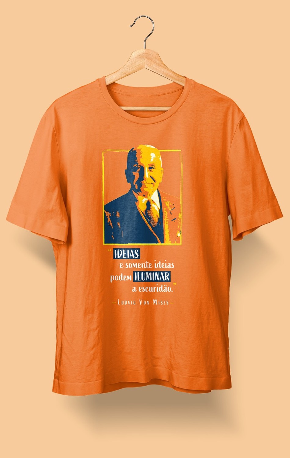 Camiseta Ludwig Von Mises Laranja (Masculina)