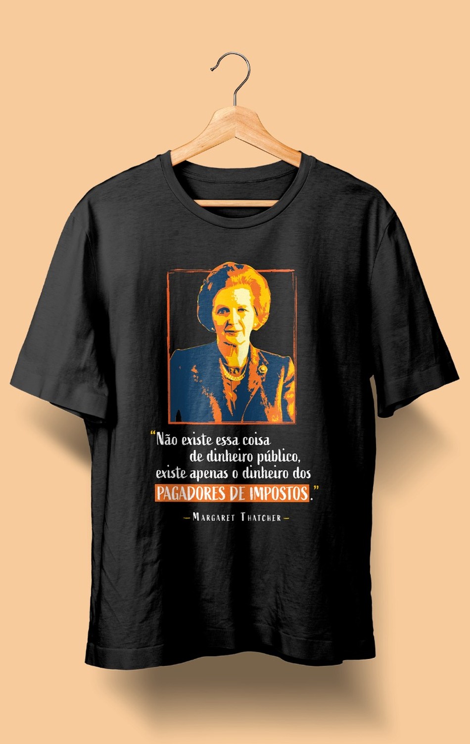 Camiseta Margaret Thatcher Preta (Masculina)