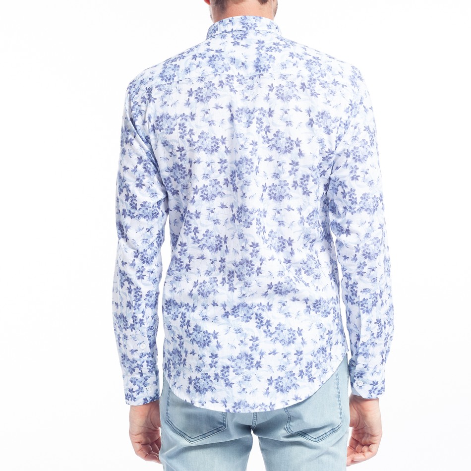 CAMISA CASUAL FLOWER BLUE