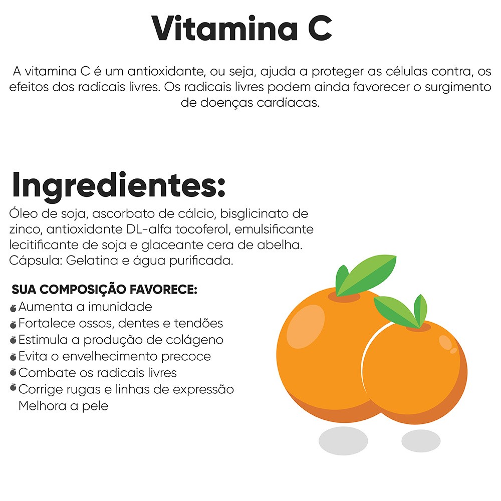 Vitamina C, Zinco Rocha Imune - 30 Cápsulas