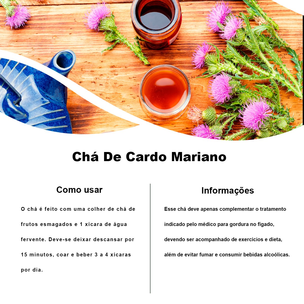 Chá de Cardo Mariano - Silybum Marianum L. - 50g