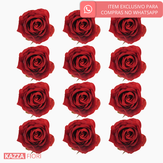 Pacote com 12 botões de Rosas Vermelhas