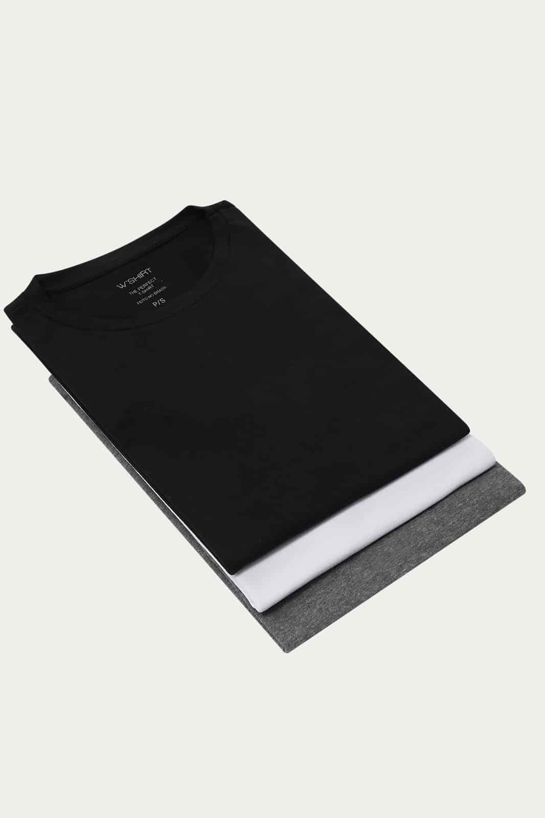 Kit 2 - Camiseta Básica Algodão Premium Gola V 3 cores